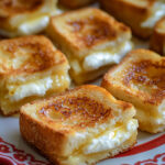 Mini croque au fromage de chèvre et miel apéritif