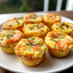 Mini quiches sans pâte au saumon fumé et à l’aneth