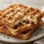 Gaufres salées croustillantes au jambon et fromage
