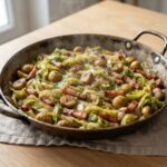 Poêlée automnale châtaignes-lardons-choux