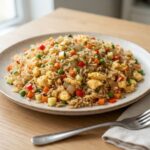 Riz sauté aux légumes et œuf